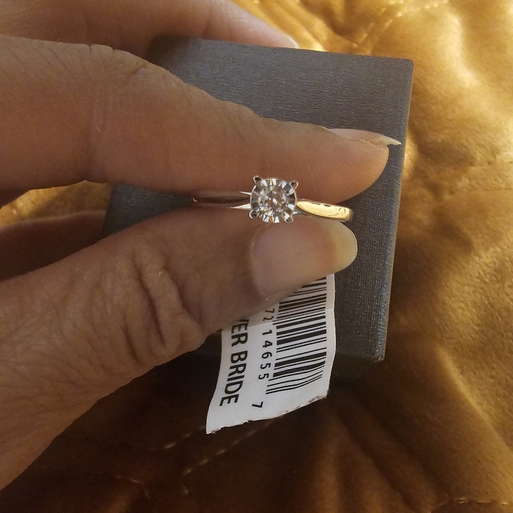 STERLING SILVER SOLITAIRE RING - Picture 3 of 4